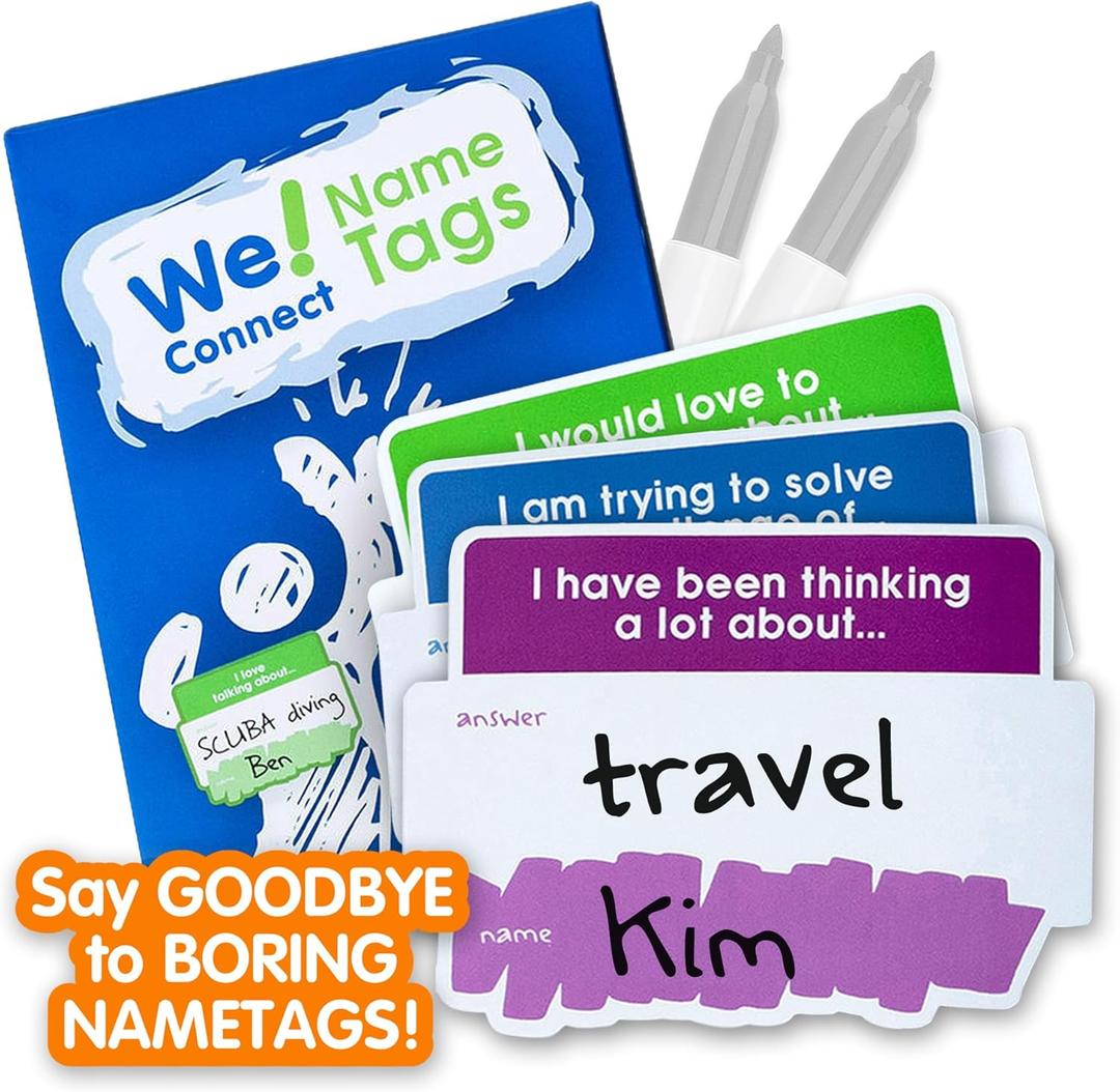 Name Tag Stickers  Ideal for Office Icebreakers, Party Fun, Educational Card Games, and Team Building  Easy-to-Write Labels for Group Conversations  Designed for Adults  150 PCS