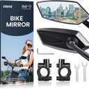 2pcs Bike Mirror Handlebar Mount 360 Adjustable, Wide Rear View Mirror Bicycle Mirrors for Handlebars with Scratch Resistant Glass, Safe Bike Rear View Mirror for Scooter, Motorcycle, Bike Accessory