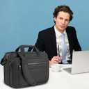 VANKEAN Laptop Briefcase Premium Laptop Case Fits Up to 17.3 Inch Business Shoulder Bag Laptop Expandable Water-Repellent Messenger Bag for Men/Women Computer Bag for Travel/Business/Black-Black, 18.5
