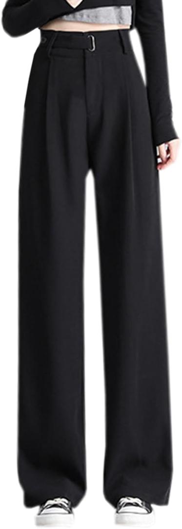 Betusline Women's Wide Leg High Waisted Dress Pants Business Casual Straight Office Trousers for Women, 1#Black, XXX-Large (Black, XXXL)