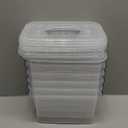 6-Pack Home Storage Bins, Plastic Container, Latching Box with Handle (Grey handle)