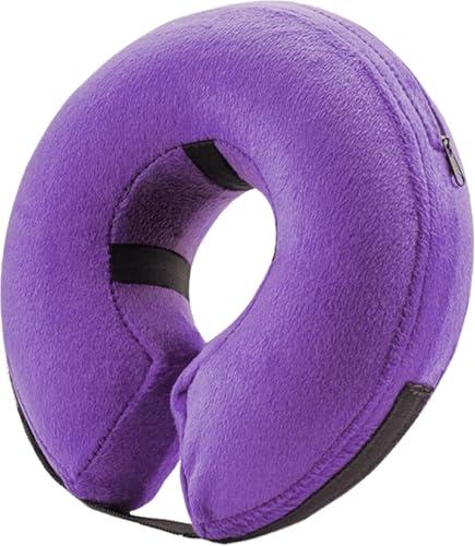 BENCMATE Inflatable Dog Cone Collar Alternative, Soft Dog Cone for Small Medium Large Dogs and Cats, Neck Recovery ECollar Donut Collar After Surgery (Medium+, Purple)