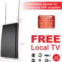 GE TV Antenna for Smart TV Indoor, HD Antenna, Supports 4K 1080p Signal Reception with Signal Amplifier, Free Local Channels, 48732