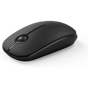 VssoPlor Wireless Mouse, 2.4G Slim Portable Computer Laptop Mouse with Nano Receiver Quiet Silent Optical Mice for Notebook, PC, Laptop, Computer-Black