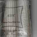 Pack of 2 Cream White Decorative Throw Pillow Covers 24x24 Cozy Soft Chenille Accent Vintage Square Couch Pillow Covers for Home Decor Bed Sofa Living Room