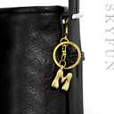 3 x Gold Letter Keychain for Women Cute Small Initial Keychain Charms for Purses Bags Handbags Wallet Backpack Accessories, Gold W