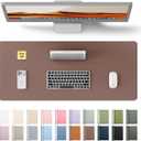 YSAGi Leather Desk Protector, Office Mat, Large Mouse Mat, Non-Slip PU Leather Blotter, Laptop Pad, Waterproof Writing Pad for Office and Home (Chocolate, 23.6" x 13.8")