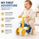 Henry & Colin First Balance Bike for 1 Year Old, 4 Wheel Toddler Bike with Fun Lights & Music, Soft Seat, No-Pedal Ride On Toy, 1st Birthday Gift for Boys & Girls Ages (12–36 Months), 7 inches x 20 inches x 12.5 inches