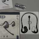 iDIGMALL G9 Black + G9 Grey, Bluetooth Headset with Detachable Microphone, Wireless Headset w/DSP Noise Canceling Mic for Phone PC Laptop, Open Ear Headphones for Office Meeting Home Work, 12H