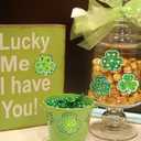 500Pcs St. Patrick's Day Sticker Rolls for Kids 1 Inch Glitter Shamrock Sticker Roll with 5 Different Designs Green Lucky Clover Self-Adhesive Decals St. Patrick's Day Envelope Scrapbook Decorations