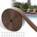 LukLoy 2" Wide 20ft Long Vinyl Straps for Patio Chairs Repair DIY + 20 Rivets, Replacement Straps for Lawn Chairs Patio Garden Balcony Outdoor Lounge Dining Furniture Repair, Brown