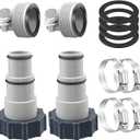 4 Pack Pool Hose Adapter, 1.5" to 1.25" Pool Hose Connector with Clamp and Washer for Intex Threaded Connection Pump Hoses Above Ground Pools Accessories