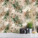 Watercolor Botanical Wallpaper Peel and Stick 17.7" x 118.1" Removable Vinyl Contact Paper for Bedroom Accent Wall Closet Entryway Forest Cottagecore Decor