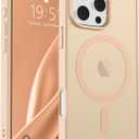 SUPFINE Magnetic for iPhone 16 Pro Max Case(Compatible with MagSafe)(Military Grade Drop Protection) Slim Translucent Matte Shockproof with Anti-Fingerprint Phone Case,Sand Pink