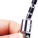 Impact Driver Socket Adapter Set 6 PCS- 1/4 3/8 1/2 Hex Shank 3PCS Swivel Impact Driver Bit Set Socket Holder+3 PCS Straight Drill Bit Adapter Attachments, Silver Drill Accessories-SCS6