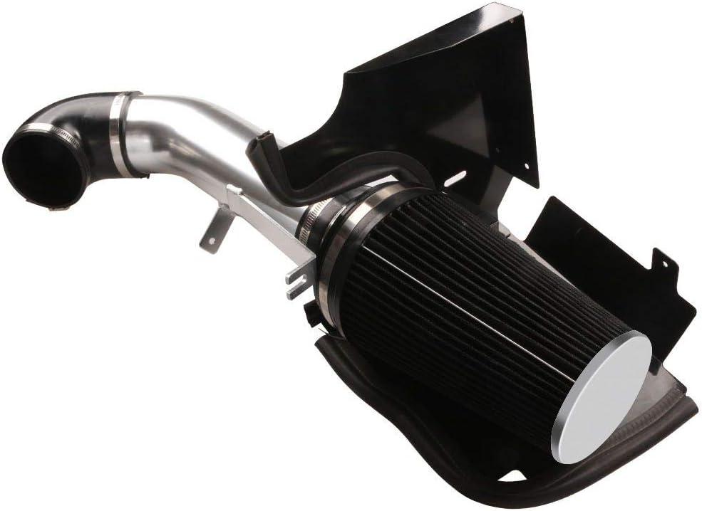 MooSun 4" Cold Air Intake System + Heat Shield For 99-06 GMC/Chevy V8 4.8L/5.3L/6.0L / Silverado 1500/2500/3500 (Black)