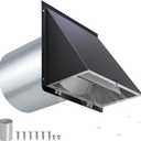 6 Inch Hooded Wall Vent with Screen and Damper,6 Inch Wall Exhaust Vent Cover Dryer Ventilation Cap Exterior for Kitchen Range Hood Air Exhaust,External Extractor w/Non Return Flap, Galvanized Steel