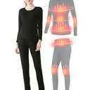 TRUNYAQI Women's Heated Thermal Underwear set USB Womens Electric Thermal Long Underwear set Snow Leggings, No Battery, XL