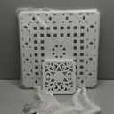 JARDIN DE CENTENNIAL Cast Aluminum Outdoor Side Table,Anti-Rust Outdoor End Table,Patio Coffee Bistro Table for Indoor,Garden,Porch,Balcony(Square White)