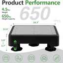 COOL-ANGLE Adjustable Step Stool for Adults & Seniors, 650LBS Heavy Duty Bed Step for High Beds, Non-Slip Wide Safety Platform, Portable Foot Stool Assist for Kitchen, Car SUV, Bathtub & Bedside, Grey