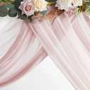 Floroom Wedding Arch Draping Fabric 3 Panels 20Ft Chiffon Fabric Drapes Arbor Drapery Wedding Ceremony Reception Swag Decorations (Dusty Rose +Blush +White)