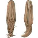 ponytail extension,12" claw clip hair extensions ponytail short curly hair ponytail Extension Natural Looking Synthetic Hairpiece for Women 
Medium Blonde