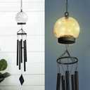 42 Inch Wind Chimes Outdoor Solar Lights, 15 Twinkle Warm White LED Large Sympathy Chime Crackled Glass Ball Birthday Gifts for Women Mom Grandma Decorative Hanging in Garden, Yard, Patio, Landscape