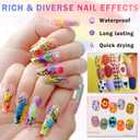 12 Colors Nail Art Pens Set Nail Polish Pens Nail Art Drawing Pen Quick Dry Waterproof Nail Art Painting Pens kit for Home DIY Nail Art Design