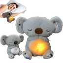 JULIDREAM Anxiety Relief Koala, Breathing Teddy Bear with Calming Music, Lights, Sleeping Otter Plush, Soothing Koala for Adults & Kids, Stress Relief Stuffed Animal (3-Level Adjustable Volume)