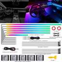 Dreamcolor Acrylic Interior Car LED Strip Light with Wireless APP, RGB 18 in 1 with 175 inches 593 LEDs Fiber Optic Strip Lights for Car, Dynamic Chasing Music Sync Neon Car Ambient Lighting Kits