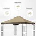 Replacement Gazebo Canopy, 10 x 12 FT Durable Outdoor Roof Cover Fits Regency II Patio Gazebo L-GZ798PST, A101004104, A101004105 (Khaki)