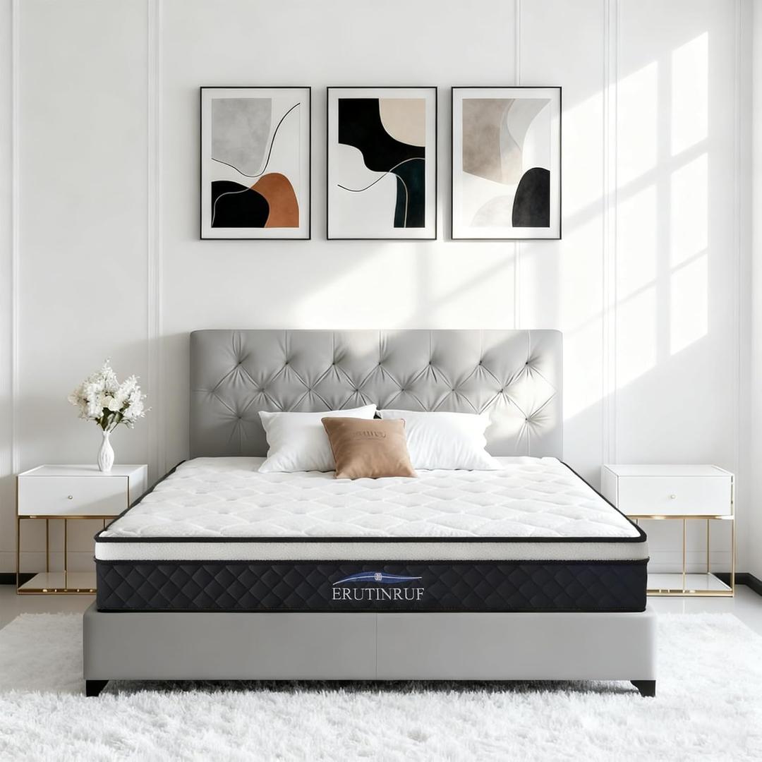 Queen Mattress, 10 Inch Medium Firm for Back Support, Memory Foam Hybrid Mattress in a Box, Individually Pocketed Springs, Breathable & Pressure Relieving, CertiPUR-US Certified