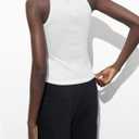 Women's Y2K Adjustable Strap Ribbed Tank Tops Metal Buckle Sleeveless Scoop Neck Going Out Shirts (L)