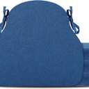 Navy Blue Winsor Chair Cushions with Ties, Dining Kitchen Chair Seat Pads Non Slip Removable Washable Cover 17"x16" Set of 4