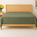 King Size Flat Sheet - Hotel Quality Top Flat Bed Sheet Only - Ultra-Soft, Breathable & Cooling - Fade & Wrinkle Free - Easy-Care, Stain & Shrink Resistant Bedding - Easy-Fit & Oeko-Tex - Sage Green