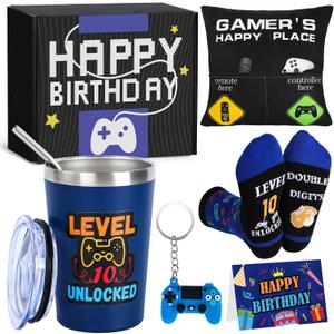10 Year Old Boy Birthday Gift Ideas, Funny Gamer Birthday Gift Set for 10th Boys, Ten Gamepad Gifts Ideas for Boys Son Grandson Nephew Friend Video Game Lovers