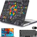 Mektron Case for MacBook Pro 14 inch 2024 2023 2021 Model M4 A3112 A3401 A3185 M3 A2918 A2992 M2 A2779 M1 A2442 Pro/Max, Plastic Hard Shell Case Cover for MacBook Pro 14", Geometric Blackboard