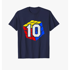 Competitive Speed Cubing 10 Years Old Birthday for Boys Kid T-Shirt Size Medium