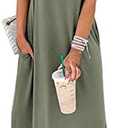 ANRABESS Women Casual Loose Sundress Sleeveless Split Maxi Long Beach Shirt Dress Travel Vacation 2025 Summer Outfits Size M