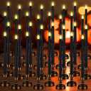 MTLEE 32 Pcs Black Flameless Taper Candles with Holders Halloween Candlesticks Taper Candles Battery Operated LED Flickering Candlesticks for Table Centerpiece Halloween Christmas Party Decorations