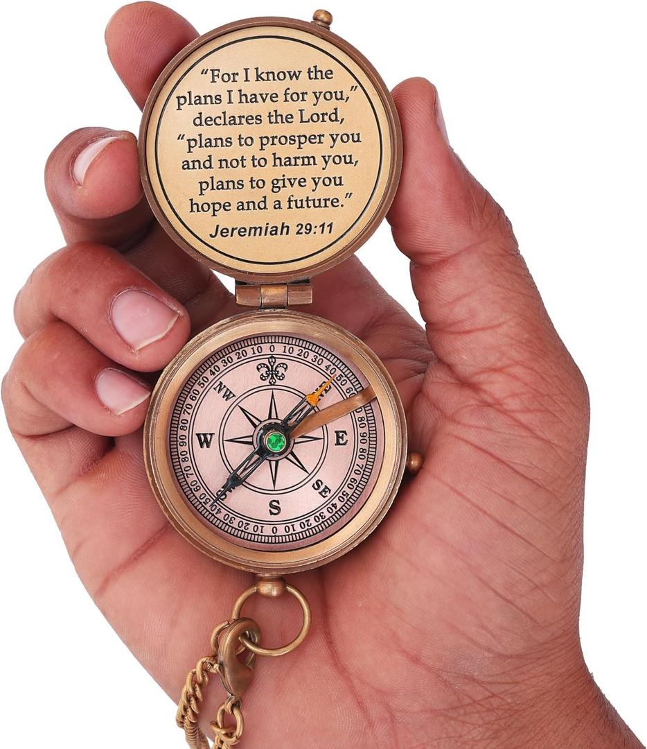 Confirmation Gifts for Teenage Boys, Baptism Gift for Boys, First Communion Gift, Inspirational Gods Compass.