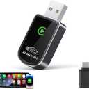 Amzfeel Wireless Carplay Adapter for Apple iPhone, Mini Bluetooth Dongle Convert Factory Wired to Wireless Car Play Plug & Play Auto Connect, Low Latency, GPS Units for Cars 2015+ (Brushed Gery)