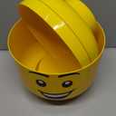 LEGO Storage Head (SMALL) - HAPPY BOY - Polypropylene Storage Box with Lid for Kids' Toy Storage Stackable Organizer and Fun Storage Solution Toy Box