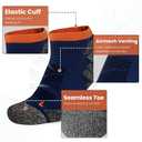 Wildarms Mens Compression Running Ankle Socks Low Cut Anti-Blister Moisture Wicking Cushioned Athletic Socks for Men 3 Pairs (8-10, Black+ Gray+ Dark Blue)