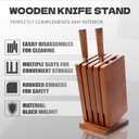 Knife Block & Universal Holder - Detachable Solid Wood Organizer for Kitchen Storage, Washable Design (No Knives Included) - Gift Ready for Chefs 1 Piece