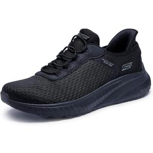 Skechers Women's Hands Free Slip-ins Bobs Squad Chaos-Daily Inspiration Sneaker, Black/Black, 7.5 Wide