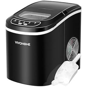 VIVOHOME Electric Portable Compact Countertop Automatic Ice Cube Maker Machine with Hand Scoop and Self Cleaning Function 26lbs/ Day Black