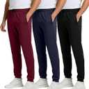 3 Pack Men's Mesh Joggers Sweatpants Gym Athletic Workout Pockets Track | Available In Big & Tall, Moisture Wicking, Elastic Waist, Drawstring, Running, Jogging, Casual, Lounge, Sports, Sweats, Pants (L)