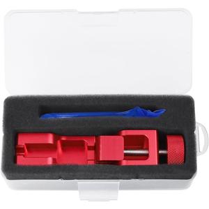 Universal Spark Plug Gap Tool with 32 Blade Steel Feeler Gauge, Spark Plug Gapping Tool for Most 10mm 12mm 14mm 16mm Spark Plugs, Spark Plug Gapper Adjustment Tool, Red