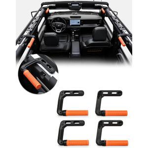 JROAD Bronco Aluminum Grab Handles Roll Bar Non-Slip Grip Handles Compatible with Ford Bronco 2021-2025 Front or Rear Seat 4 Door Soft/Hard Top,Bronco Raptor Interior Accessories 4PCS/Orange